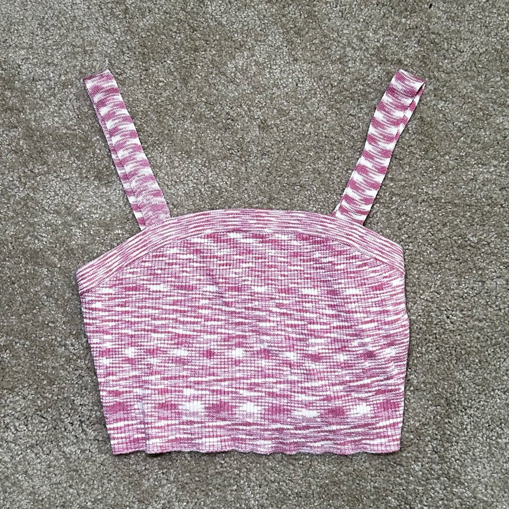 Forever 21 Cream & Mauve Crop Top Size M